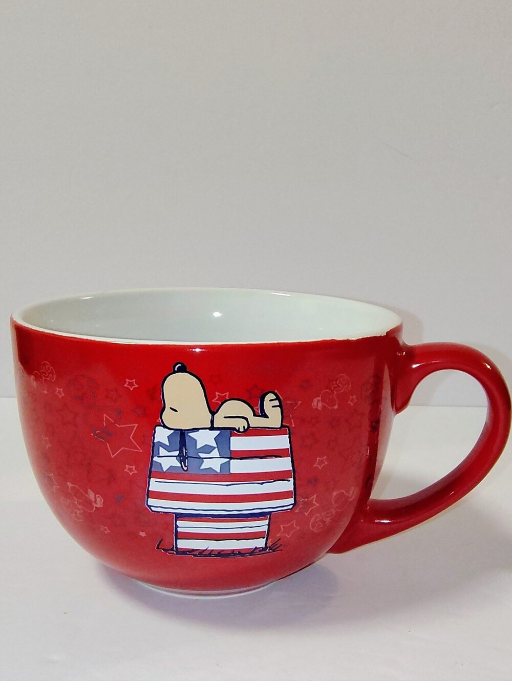 Peanuts Snoopy 4th The July Patriotic Soup Bowl/Coffee Mug 24 oz American Flag